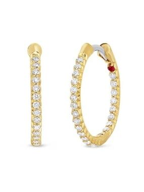 Roberto Coin 18K YELLOW GOLD X-SMALL THE PERFECT DIAMOND HOOP® EARRINGS